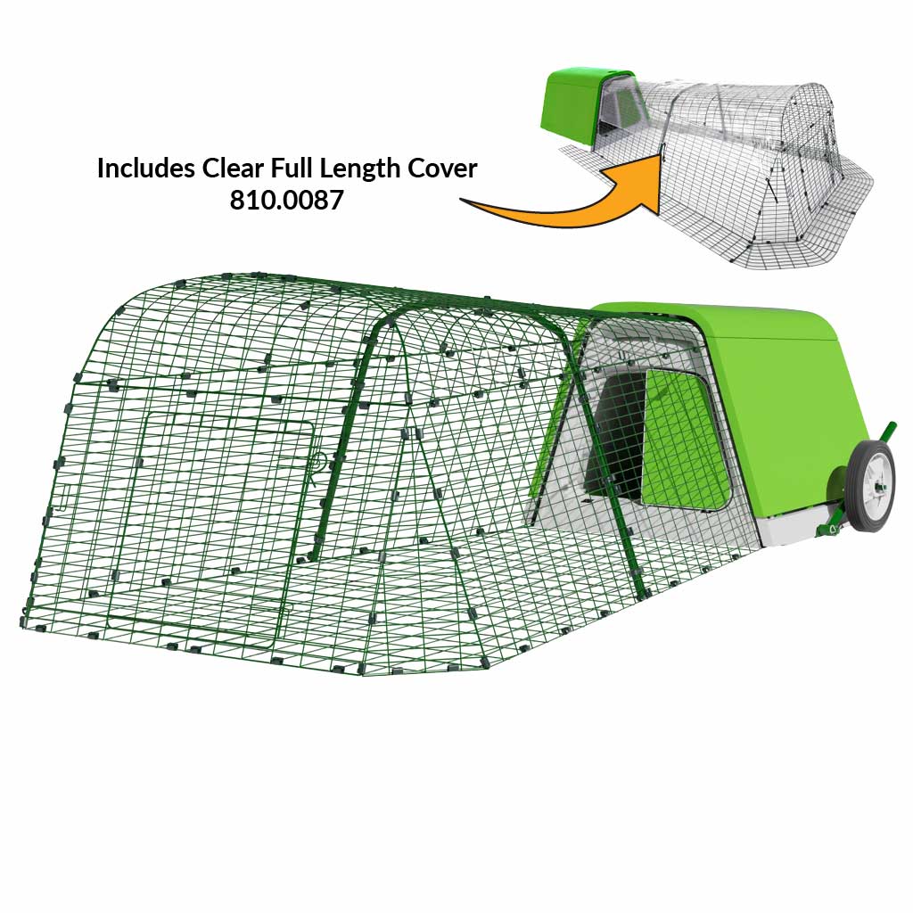 Eglu Go Rabbit Hutch 2m run with wheels and clear full length cover 810.0087