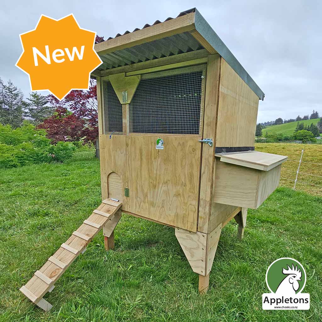 New from Appletons, Timber Raised Cubby Hen House with galvanised iron roof