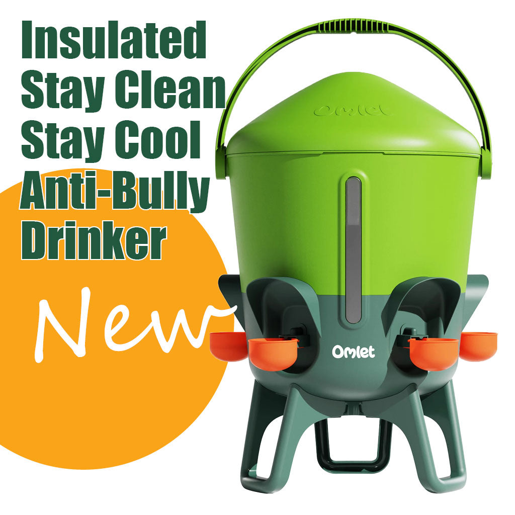 Omlet insulated stay clean stay cool anti bully chicken drinker 11 litre capacity