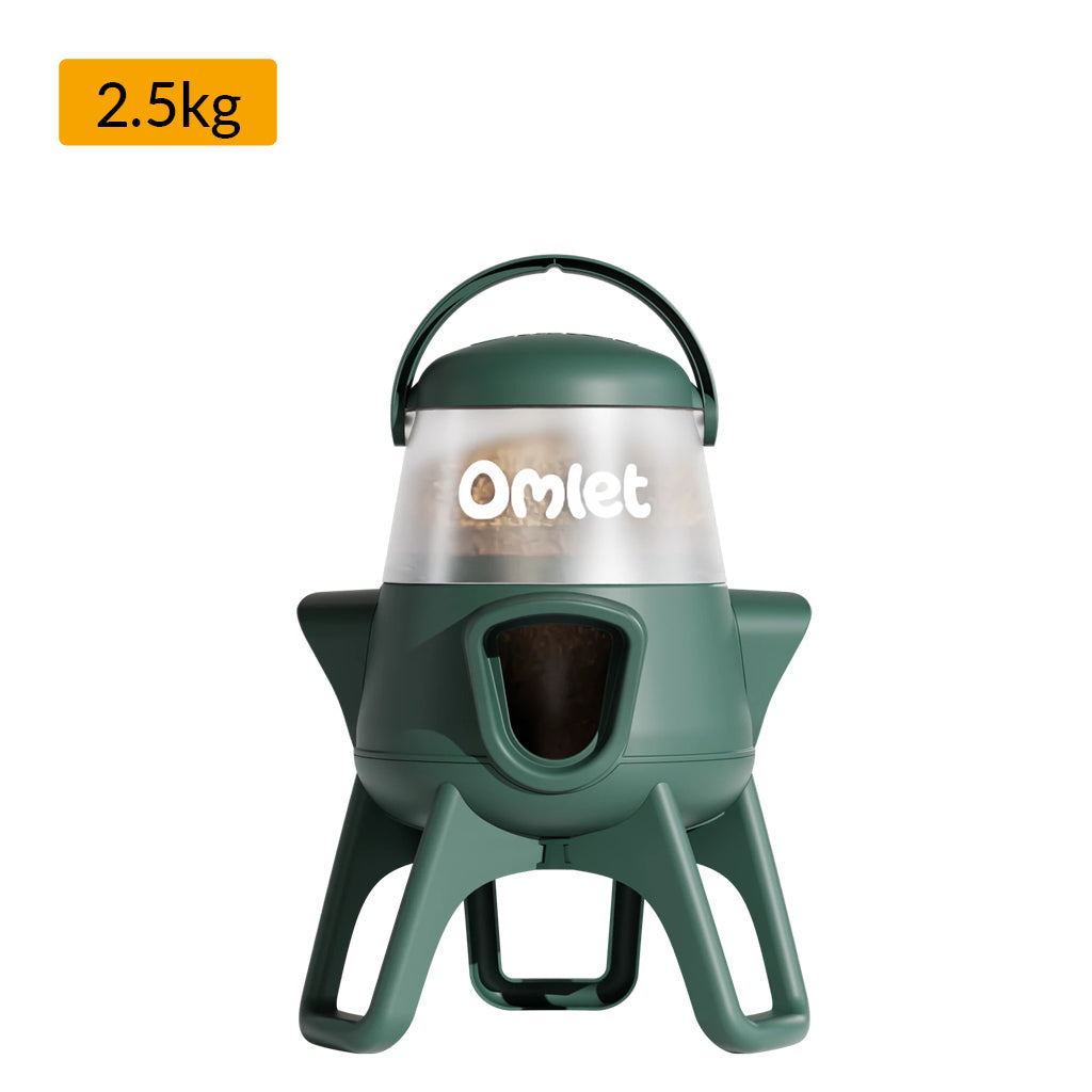 Omlet No Waste Chicken Feeder 2.5kg capacity is the perfect for smaller flocks and small spaces
