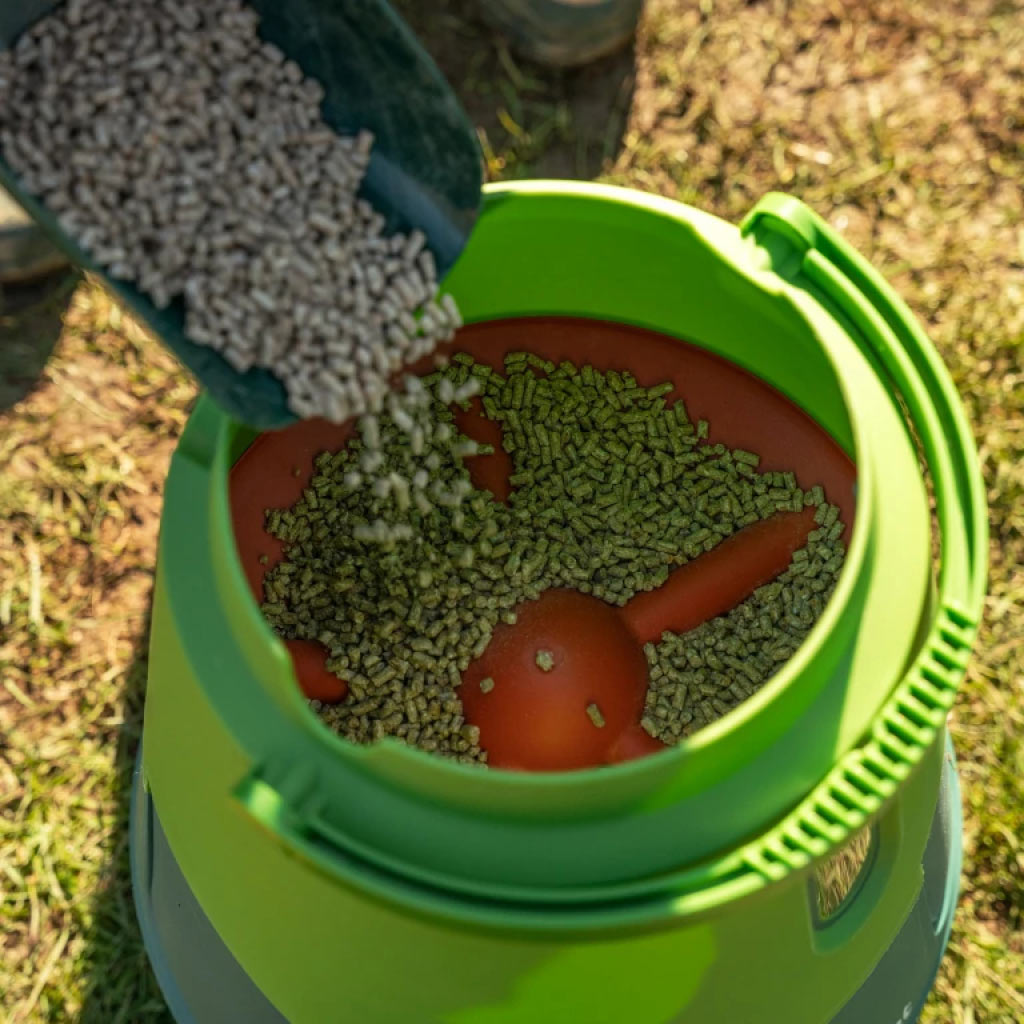 Omlet Smart Chicken Feeder is suitable for all dry chicken feed types