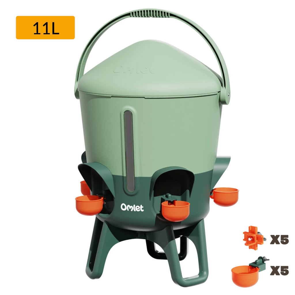 Omlet insulated stay clean chicken waterer 11 litre sage green
