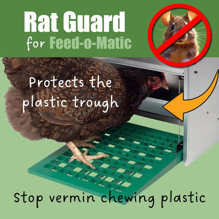 Rat guard for Feed-o-Matic chicken feeders