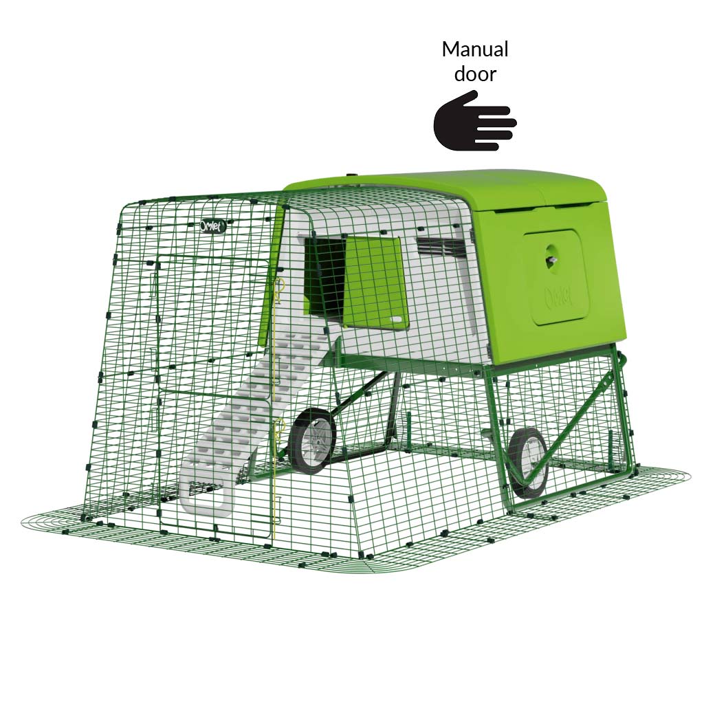 Eglu Cube Chicken Coop 2m run with wheels and manual door