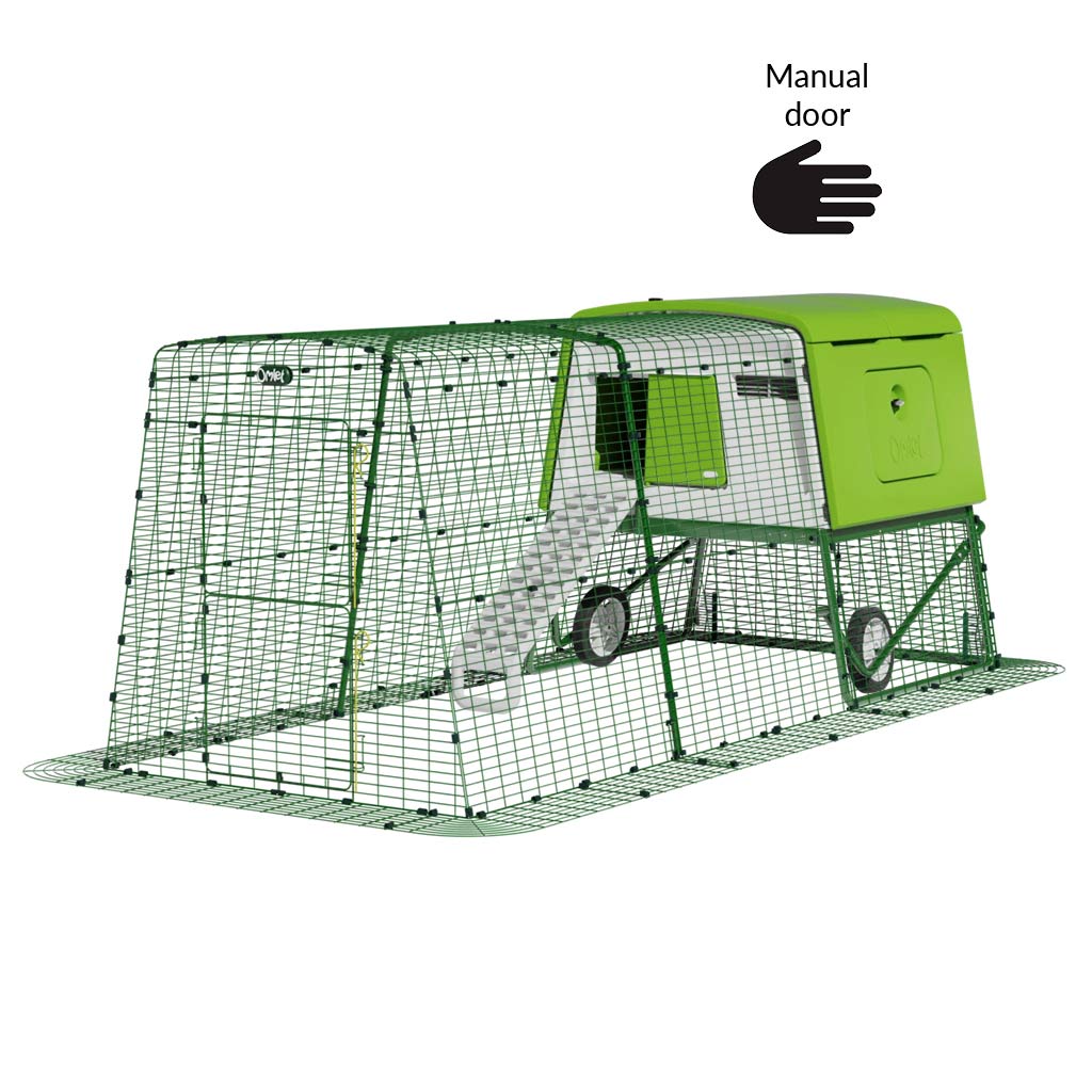 Eglu Cube Chicken Coop 3m run with wheels and manual door