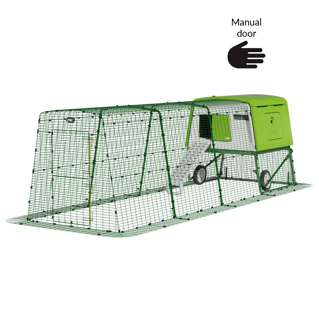Eglu Cube Chicken Coop 4m run with wheels and manual door