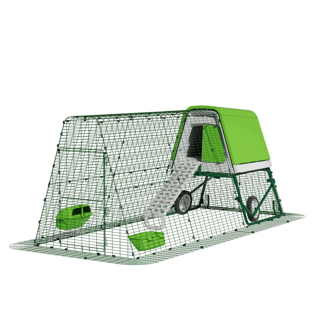 Green Eglu Go UP Coop 3m run Wheels