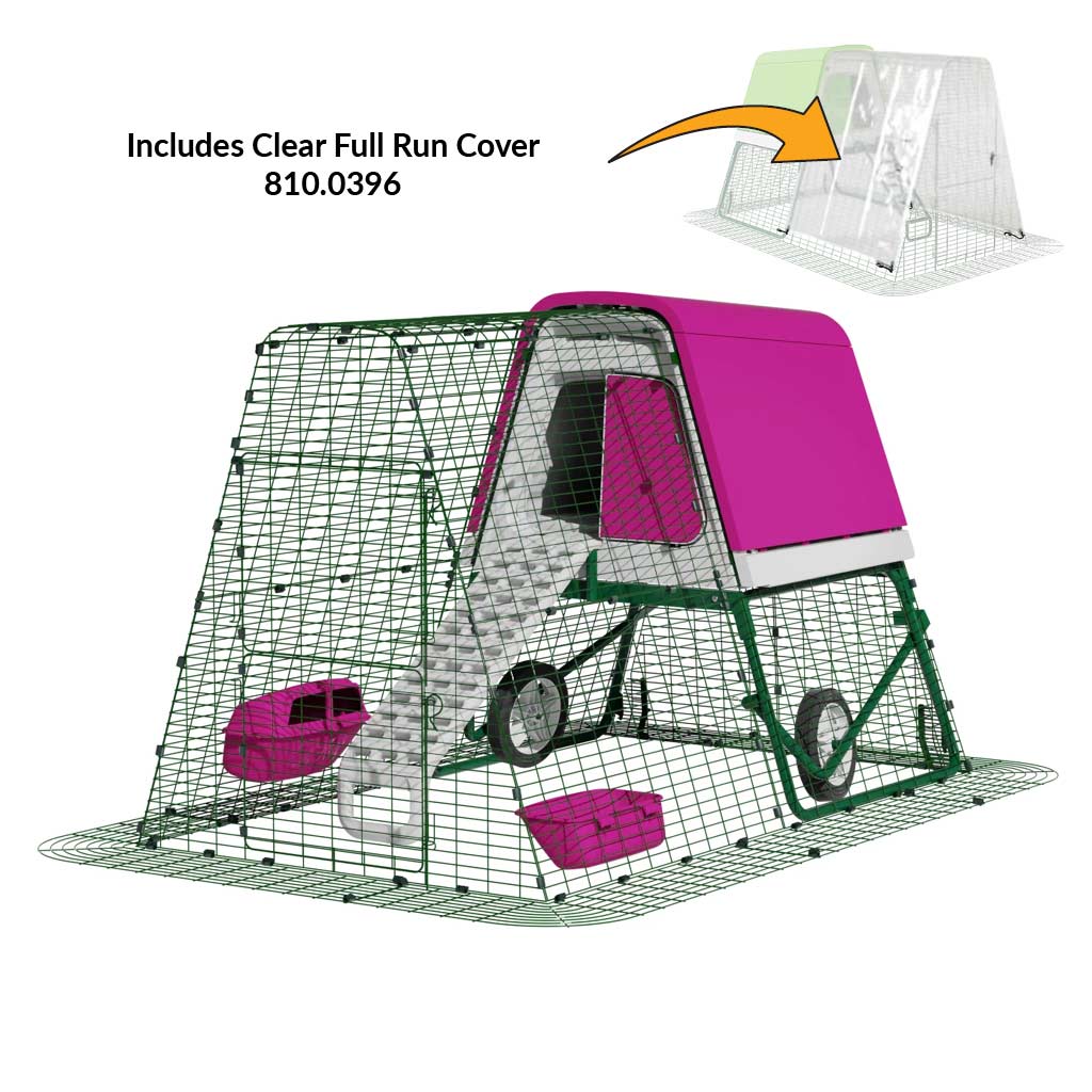 Purple Eglu Go UP Coop 2m run Wheels Clear full run cover 810-0396