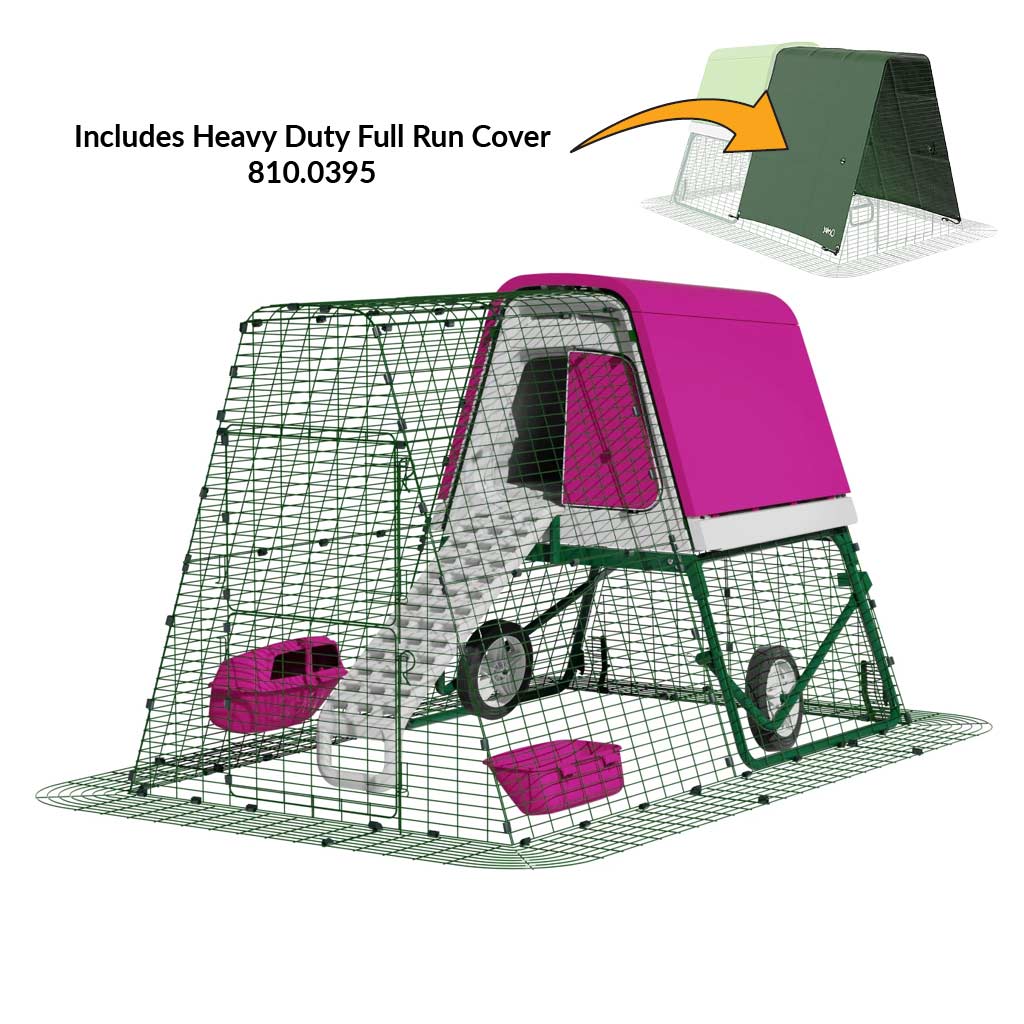 Purple Eglu Go UP Coop 2m run Wheels HD full run cover 810-0395