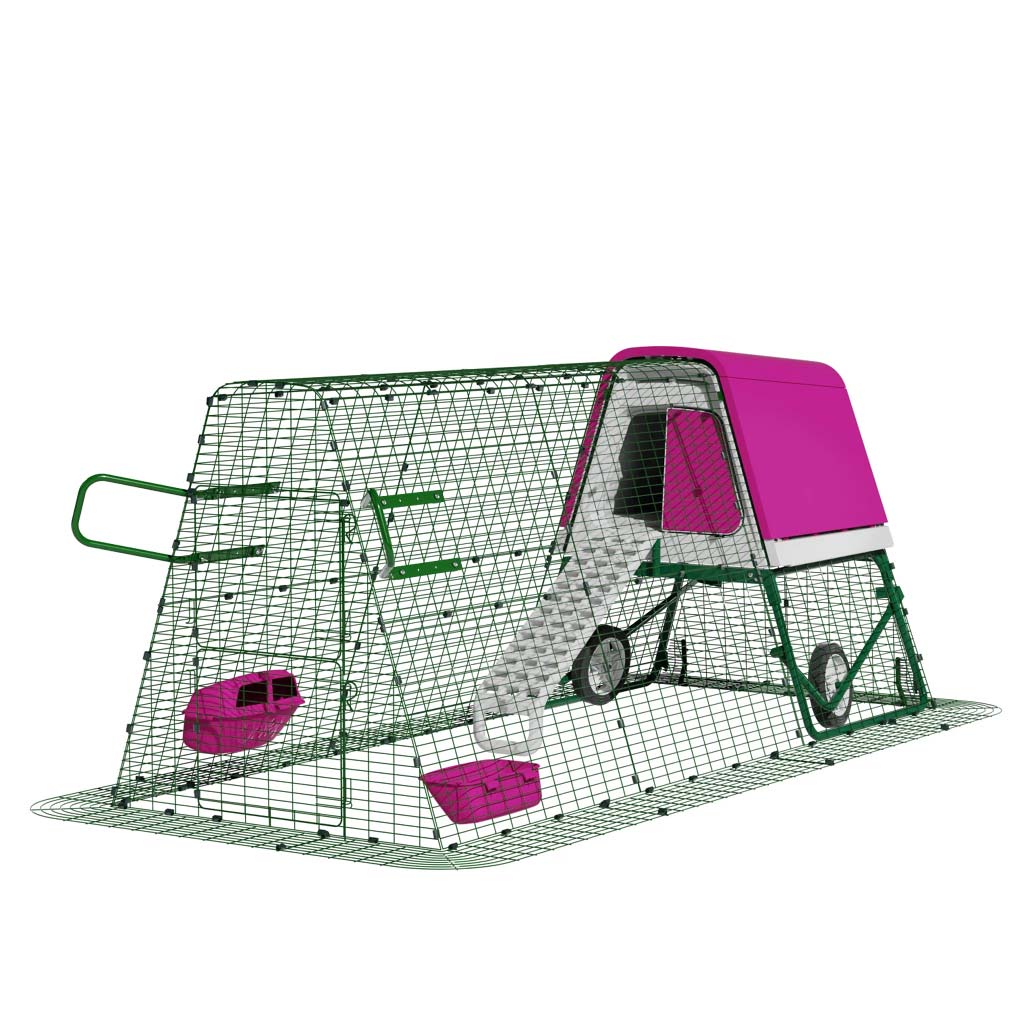 Purple Eglu Go UP Coop 3m run Wheels Handles