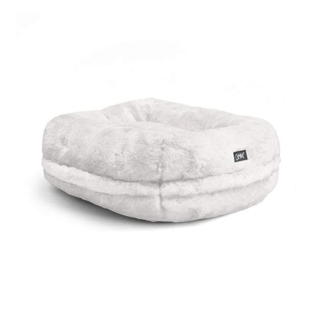 luxury soft donut cat bed snowball white