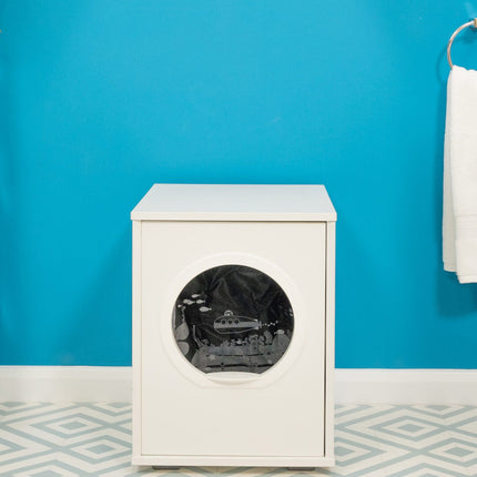 The litter liner inside is easy to slide out and handle when you want to replace the litter