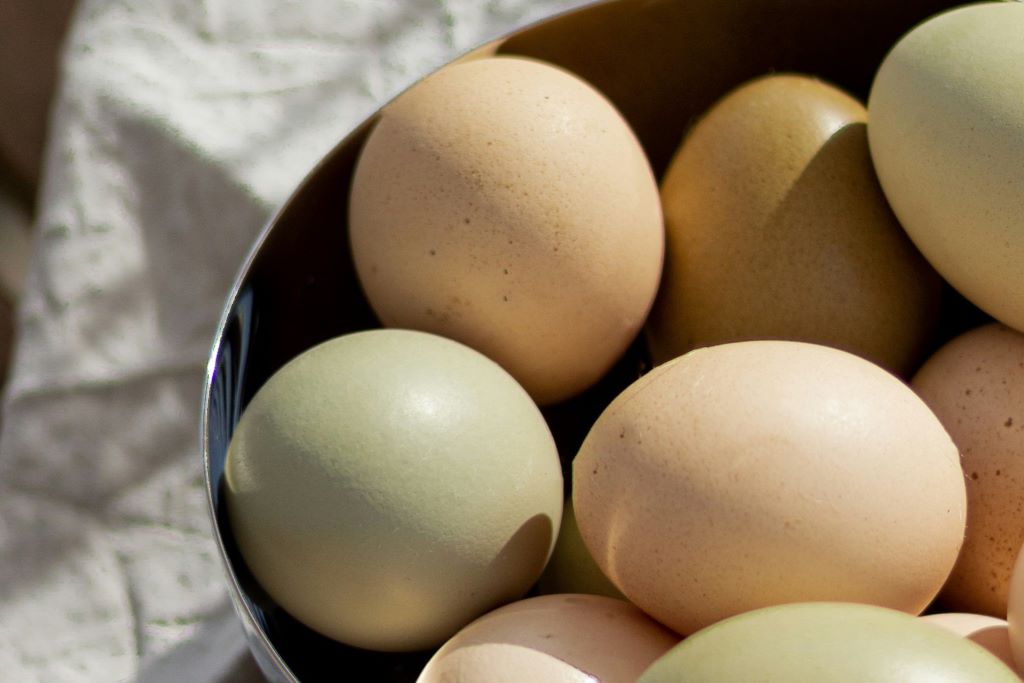 Beautiful eggs in a bowl