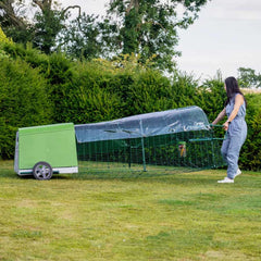 Easily move the Eglu Go chicken coop using optional wheels and handles