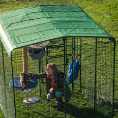 Heavy duty run covers offer shade plus keep your cat dry in a shower of rain.