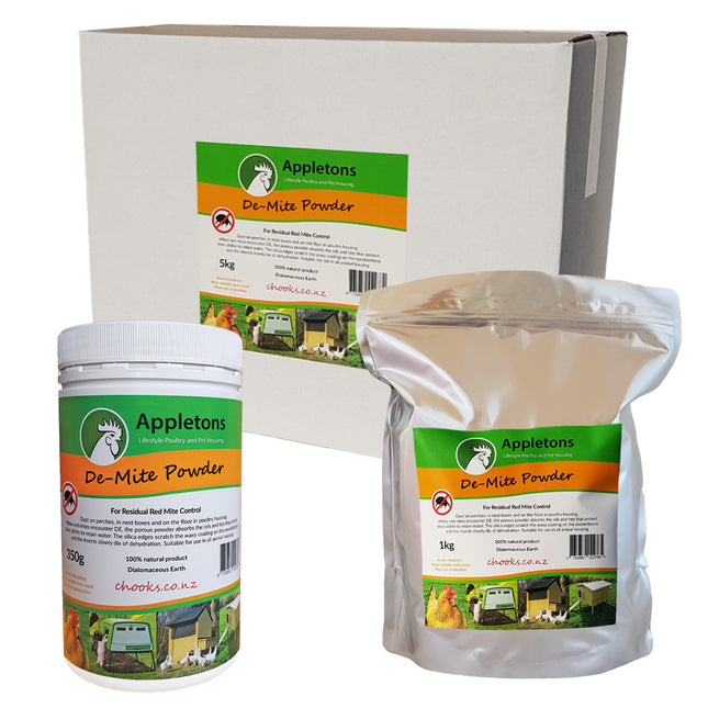 Appletons De-Mite Powder available in 350g, 1kg, 5kg