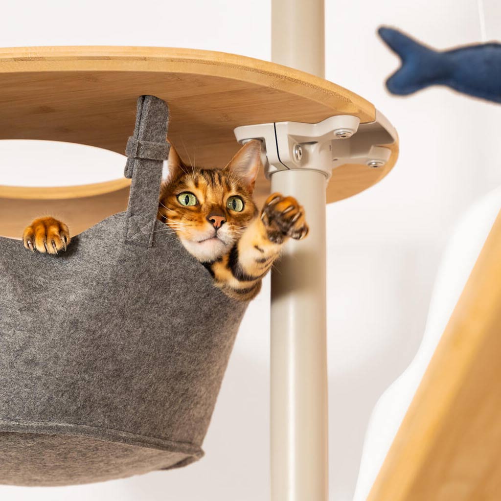 Freestyle Cat Tree - Bamboo Hammock Platform with Hammock