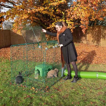 Add a Zippi Rabbit Shelter to your rabbits run and watch as they pop in one door and out the other