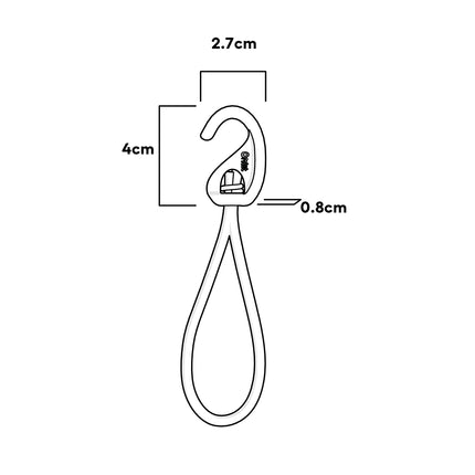 Dimensions of Bungee with hook