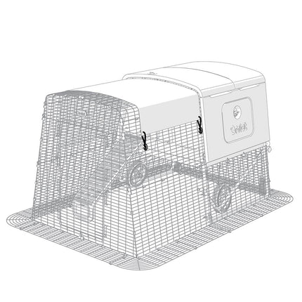 Bungee hooks work well to place covers firmly on the runs.