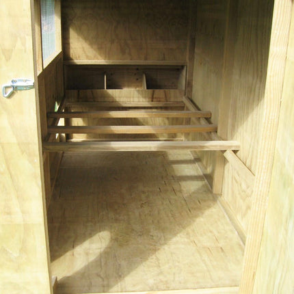 Apex Hen House roost bars and nest boxes