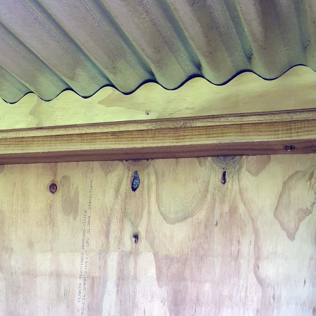 Appletons small bird walk-in timber aviary detail of internal plywood profile for added security