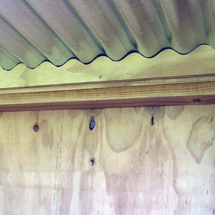 Appletons small bird walk-in timber aviary detail of internal plywood profile for added security