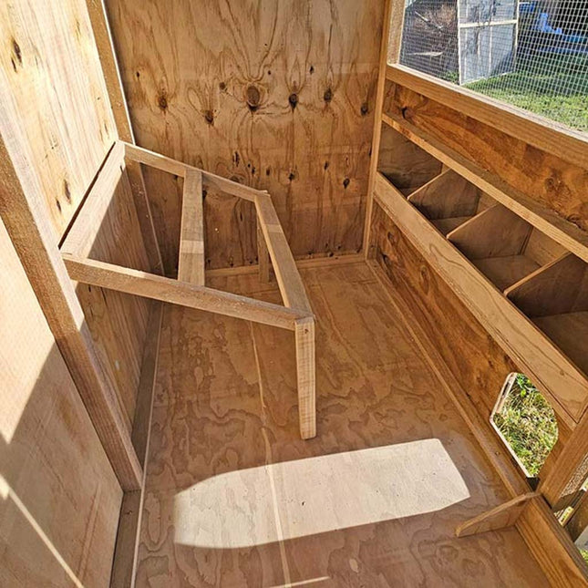 Appletons Kitset Timber Batten Walk-In Hen House - inside view