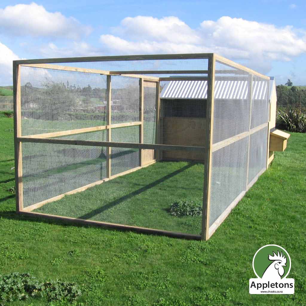 Appletons extended walk-in chicken run with the fully enclosed option 
