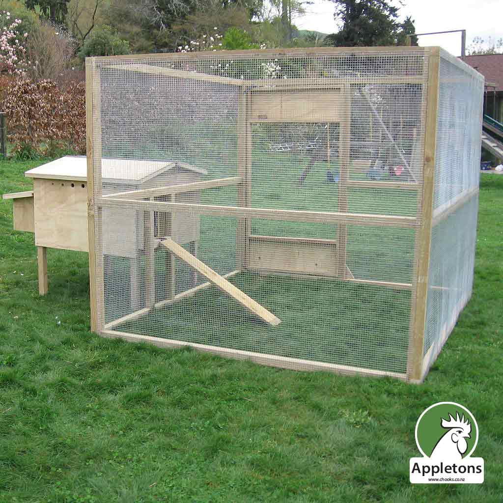 Appletons freestanding chicken runs are available as open top or fully enclosed options