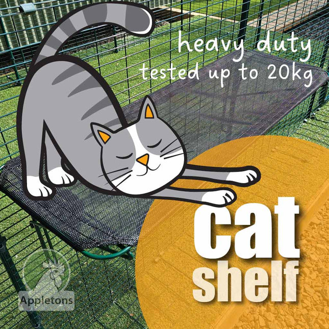 Appletons Outdoor Cat Shelf - black