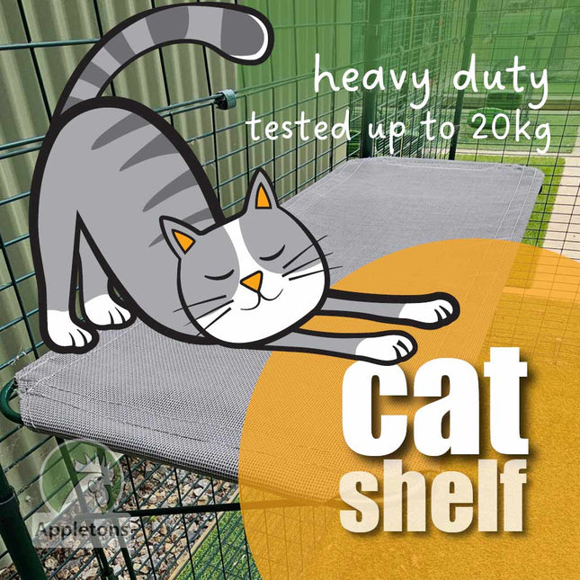 Appletons Outdoor Cat Shelf - grey