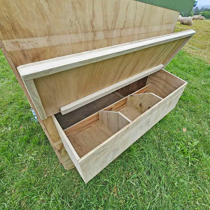 Appletons Timber Raised Cubby Hen House triple nest box in one external access laying box