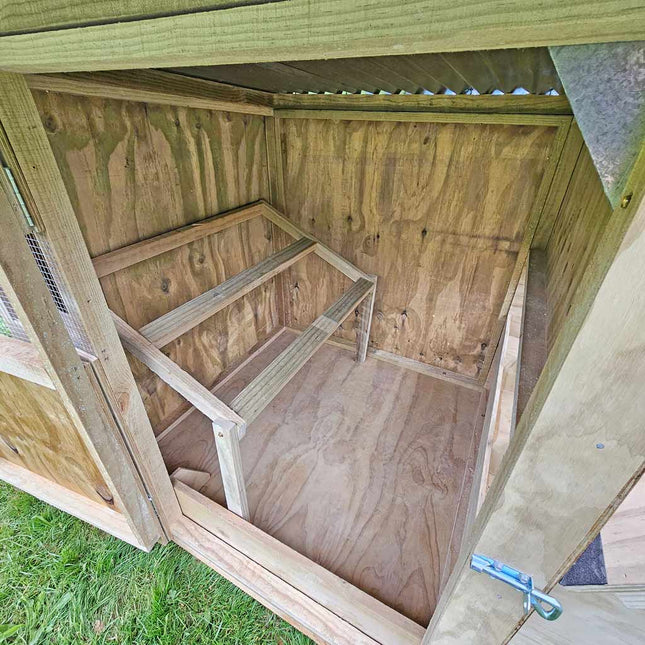 Appletons Timber Raised Cubby Hen House with two-tier roost and triple nest box