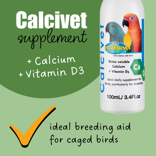 Calcivet supplement ideal breeding aid for caged birds