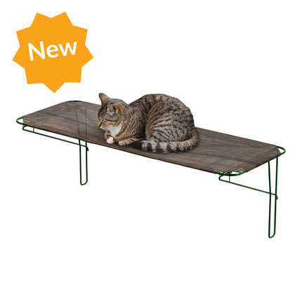 Cats love to lounge on the Omlet outdoor cat shelf