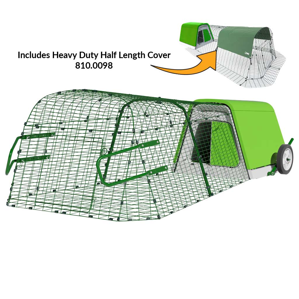 Eglu Go Rabbit Hutch 2m run wheels, handles and heavy duty half length cover 810.0098
