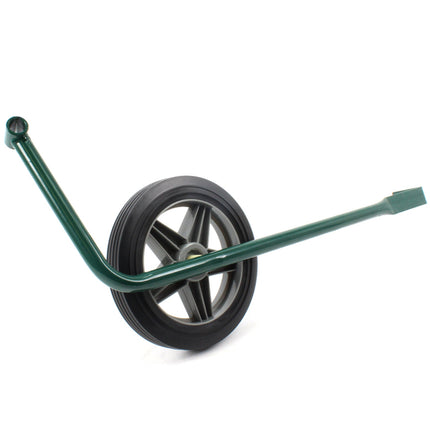 Close up of Eglu Go UP wheel and wheel arm