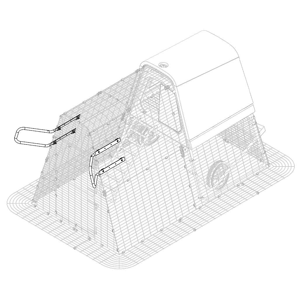 Eglu Run Handles mounted to face outwards