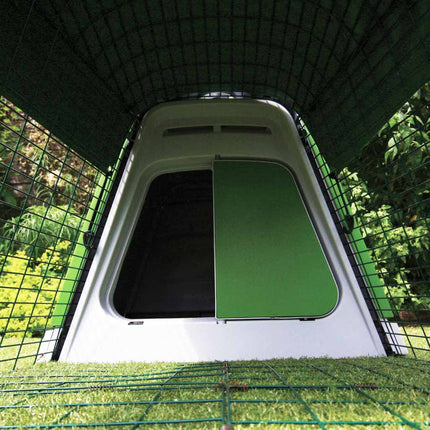 Heavy Duty Eglu Go Hutch Cover positioned here to give shade from the top