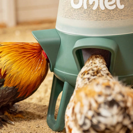 Five covered ports promote polite pecking and harmonious mealtimes.