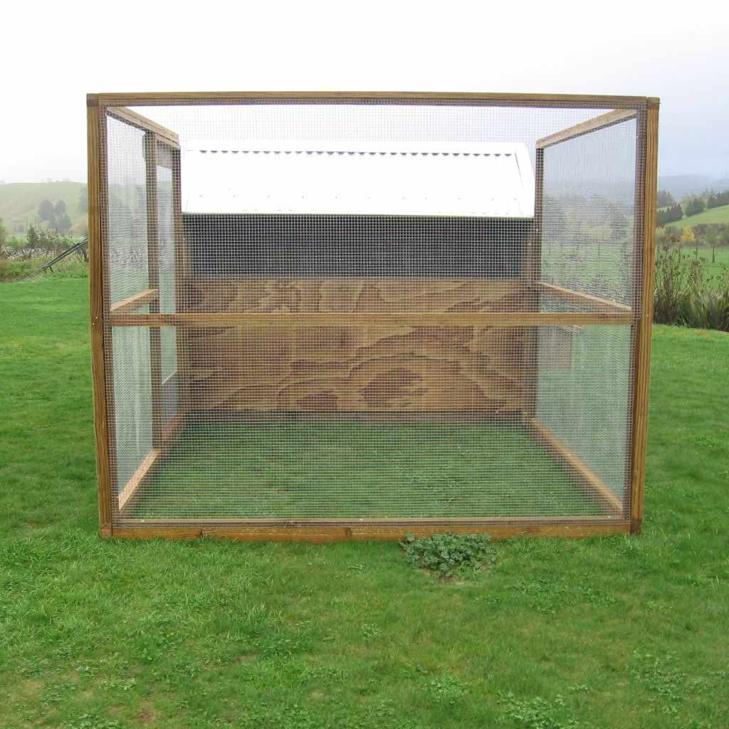 Freestanding open top Timber Poultry Run 2.4m x 2.4m x 1.9m high with an optional fully enclosed roof available