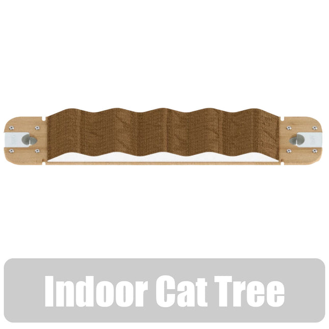 Freestyle Cat Tree Indoor Bamboo Bridge with Cardboard Wave Scratching Box includes brackets
