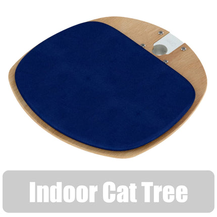 Freestyle Cat Tree Indoor Bamboo Platform with Woven Blue Cushion includes bracket
