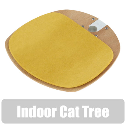 Freestyle Cat Tree Indoor Bamboo Platform with Woven Yellow Cushion includes bracket