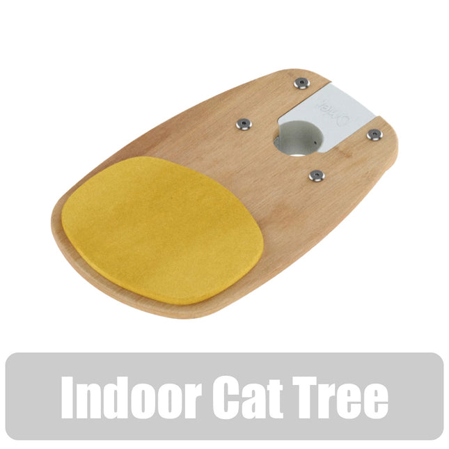 Freestyle Cat Tree Indoor Bamboo Step with Woven Yellow Cushion includes bracket