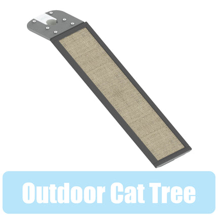 Freestyle Cat Tree Outdoor Floor to Pole Plastic Ramp with outdoor Grey Sisal Scratching Wrap includes bracket