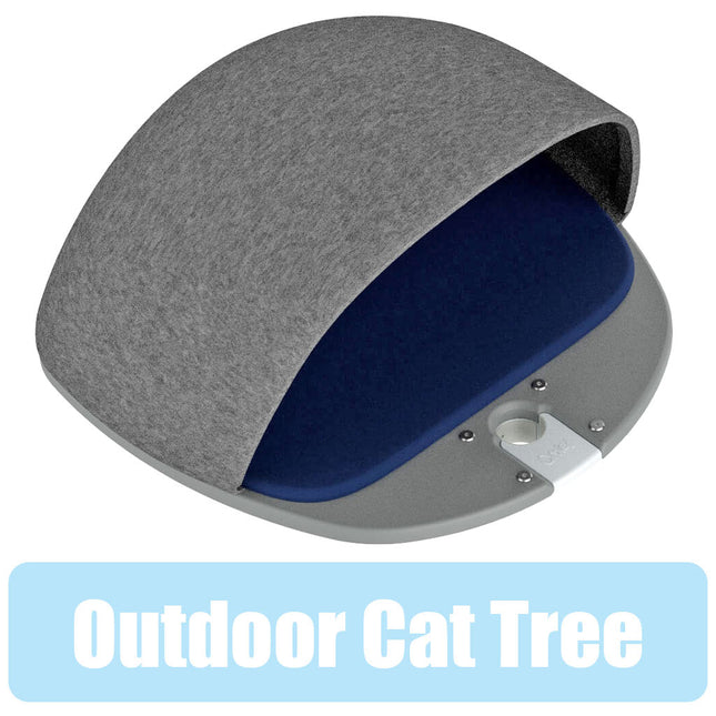 Freestyle Cat Tree Outdoor Plastic Platform with Den and outdoor Blue Cushion includes bracket