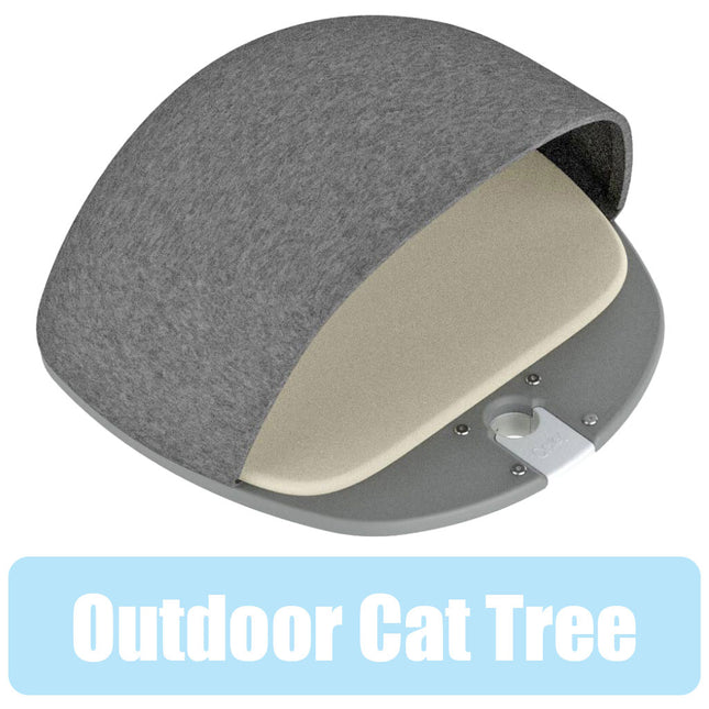 Freestyle Cat Tree Outdoor Plastic Platform with Den and outdoor Cream Cushion includes bracket