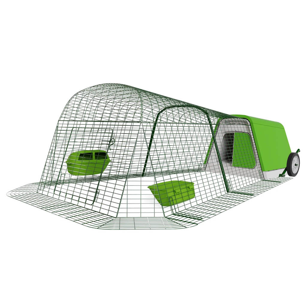 Green Eglu Go Chicken Coop with 2m Run plus wheels